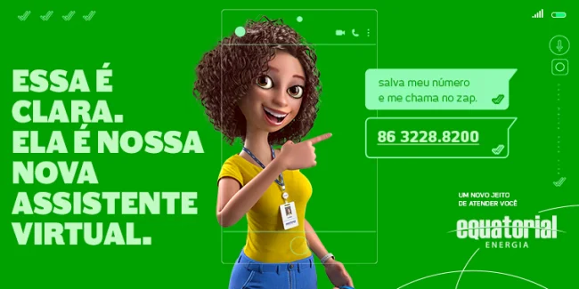 Clara, assistente virtual da Equatorial Piauí, já realizou mais de 600 mil atendimentos
