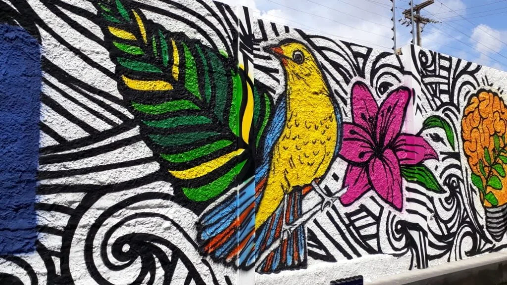 Paisagismo urbano ganha colorido com grafites em muros de subestações